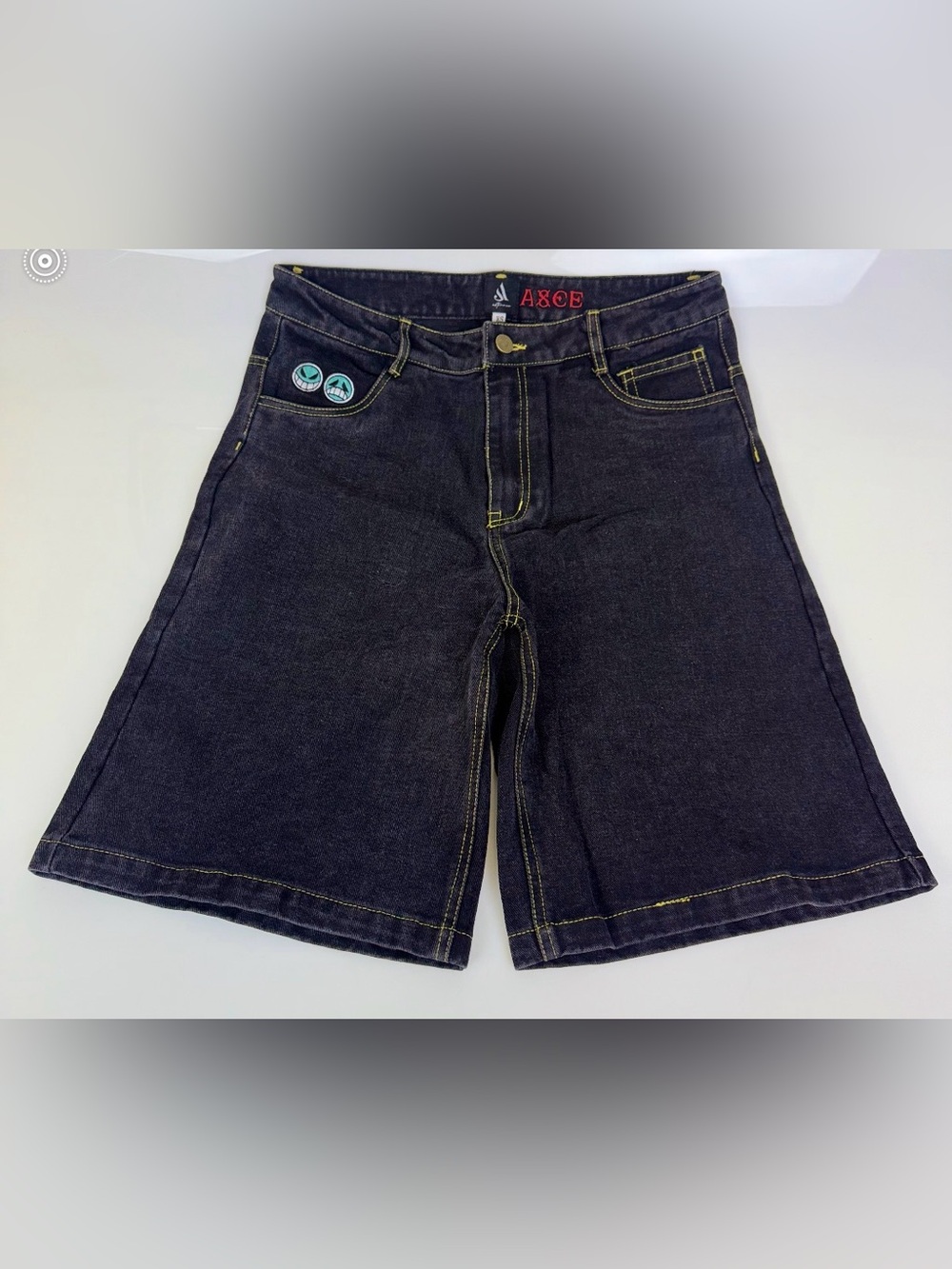 Astorr Co. "ASCE" Black Baggy Denim Jorts J1-1